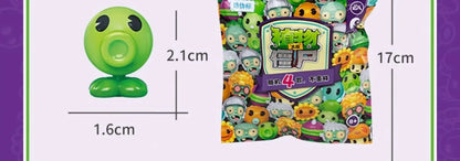 Plants vs Zombies Q Version Mini Figures – Random 4-Style Plant & Zombie Toys for Collection