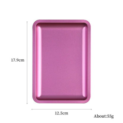 Square Stainless Steel Cosmetic Storage Tray – Nail Art Manicure Plate for Tools & False Nails