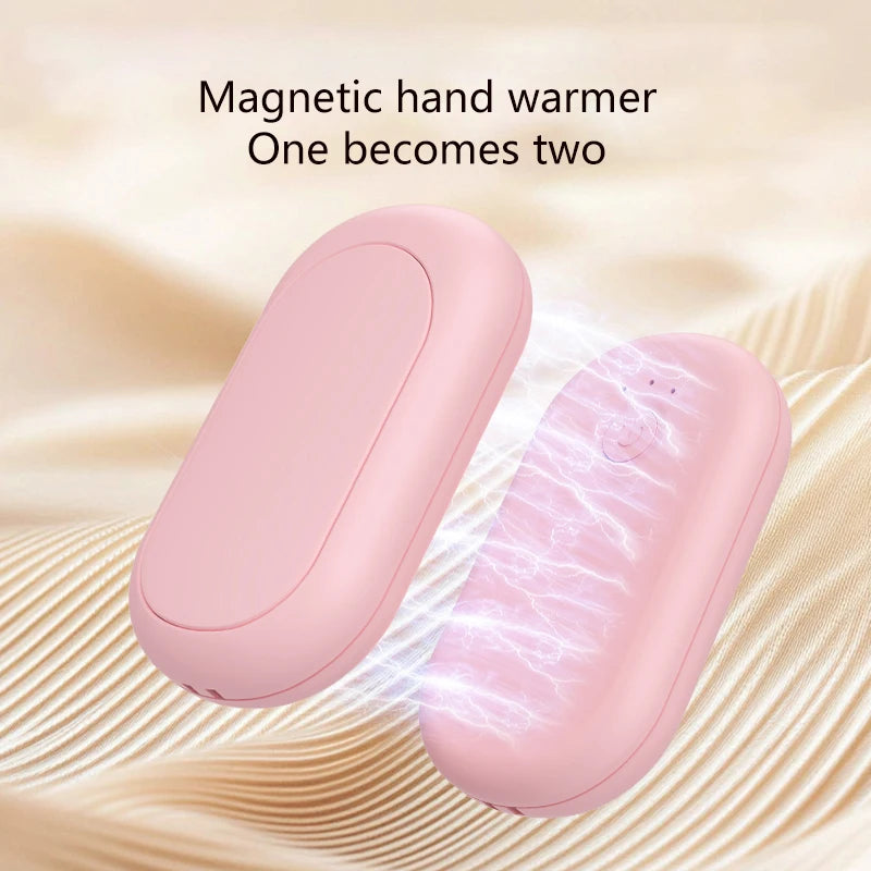 2-in-1 Magnetic Hand Warmer - Portable Mini Pocket Heater with 3 Adjustable Temperature Settings