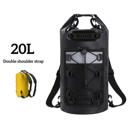 Waterproof PVC Dry Bag Backpack - 10L/20L Shoulder Bag for Kayaking, Trekking, Rafting, Surfing & Boating
