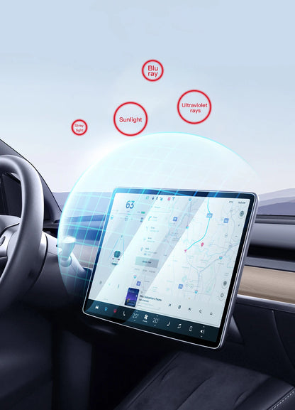 YZ Tempered Glass Screen Protector for Tesla Model 3 Y X 2021-2023 – HD Center Control Protection Film Accessory