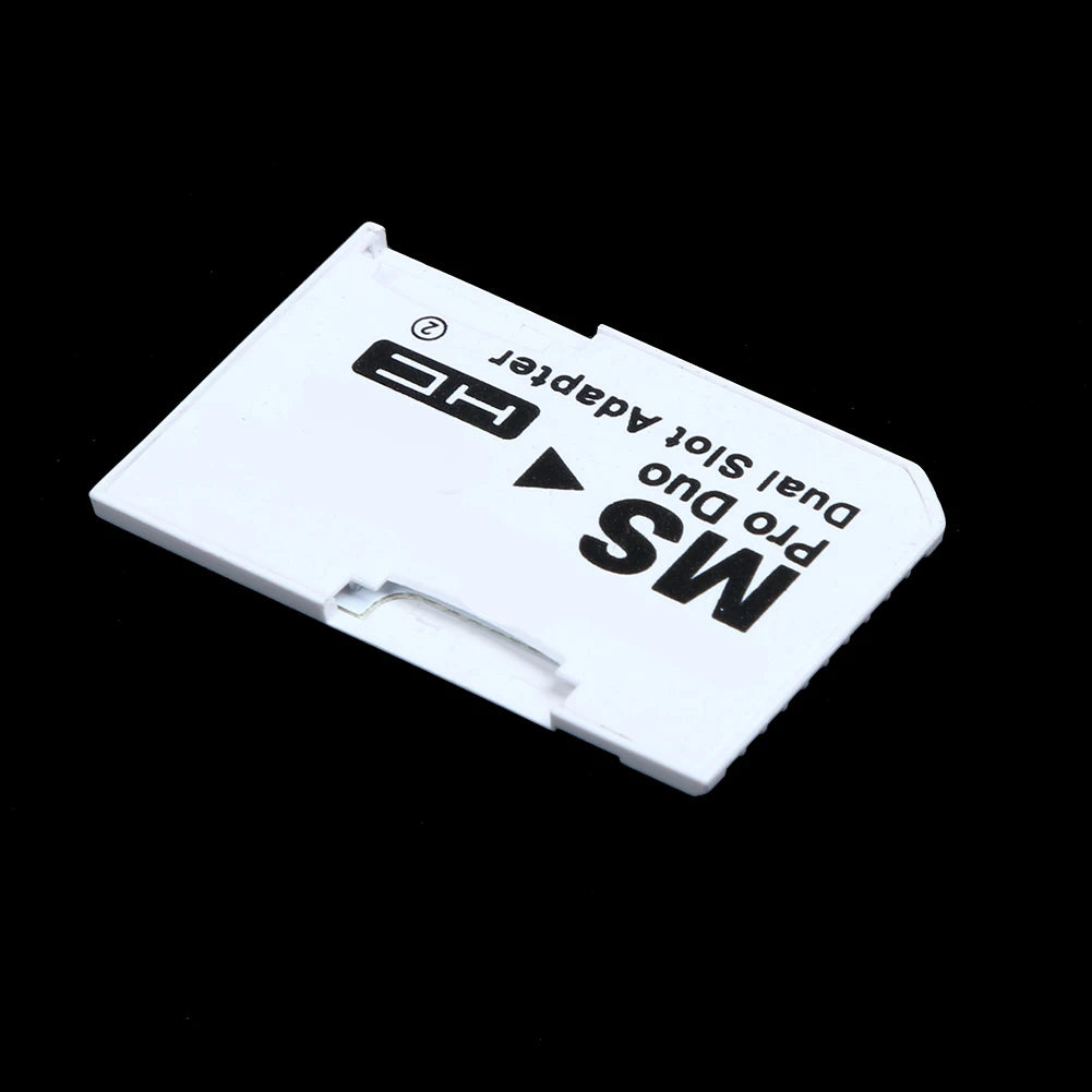Memory Card Adapter – Micro SD/TF to MS Pro Duo for PSP with Dual 2-Slot White Adapter