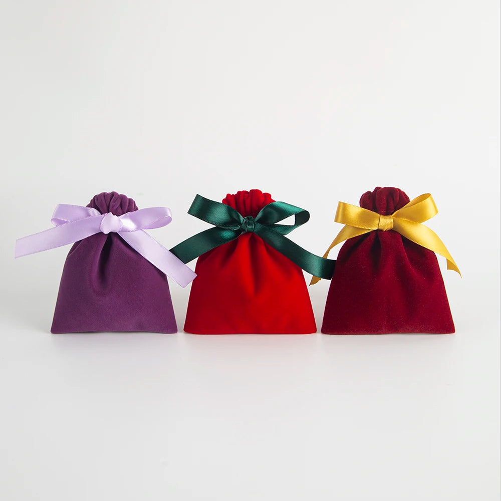 10PCS Purple Velvet Drawstring Bags — Jewelry Gift & Candy Storage Pouches