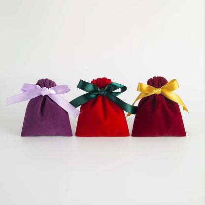 10PCS Purple Velvet Drawstring Bags — Jewelry Gift & Candy Storage Pouches