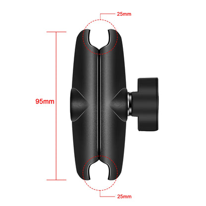 1" Ball Head Adapter Mount for Motorcycle Handlebar – Rearview Mirror Bracket for DJI, GoPro & Insta360 Cameras