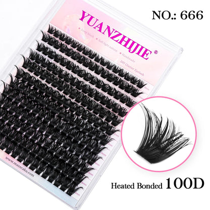 DIY 144 Cluster Lashes YUANZHIJIE – Natural C/D Curl Segmented Mink Individual Eyelash Extensions Kit for Home Makeup & Professional Volume Look (Free Shipping)