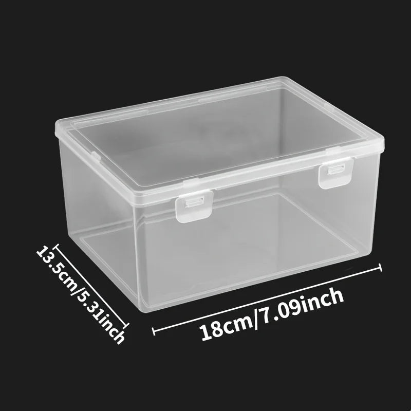 Large Clear Plastic Storage Box – Stackable Organizer for Office, Home, or School Supplies
