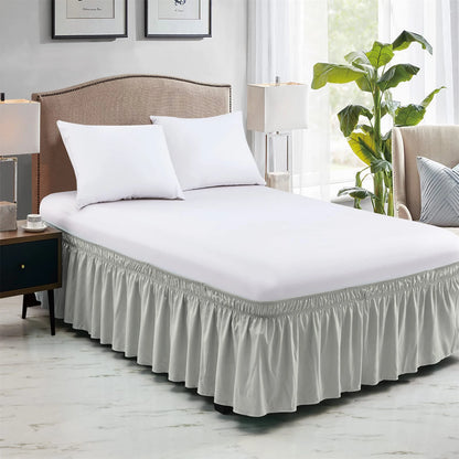 Elastic Wrap-Around Ruffled Bed Skirt – Soft, Comfortable, Fade-Resistant Bedding Protector with Easy-Fit Design for Stylish Bedroom Decor