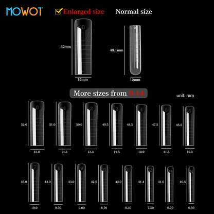 Square Nail Extension Forms - MOWOT Dual Nail Tips Quick Building Gel Molds for Acrylic Full Cover Nails