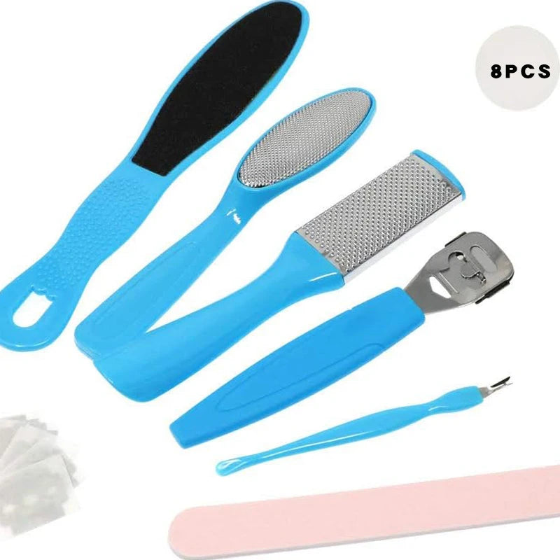 8 Piece Foot Exfoliating File Set - Octopus Fish Eye Heel Scraper for Callus Removal, Cracked Heel and Sole Care