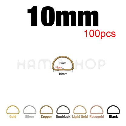 Metal D Ring Adjustable Buckle Set - Webbing Strap Clasps for Backpacks, Bags, Pet Collars, Chains & DIY Accessories