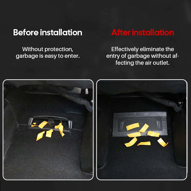 2024 Tesla Model 3 Highland Rear Air Vent Cover – Under Seat Anti-Blocking Outlet Grille Protector Accessory