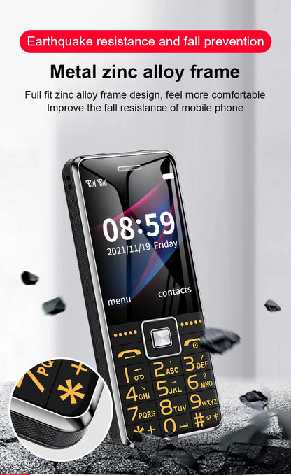 GSM 2G G600 BAR Phone – Dual SIM, 6800mAh Battery, SOS Button, 2.4" Screen, MP3 Recorder Mobile Cellphone for Seniors