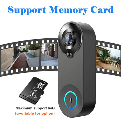 1080P Wireless Video Doorbell Camera – WiFi Smart Doorbell, Tuya Smart Home Security, Motion Detection, Night Vision, Intercom