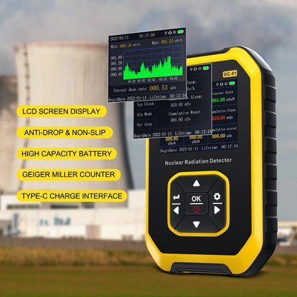 Geiger Counter Radiation Detector - Real-Time β, γ & X-Ray Radioactive Monitoring Meter