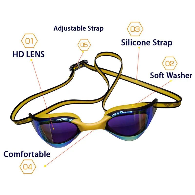 ARENA Professional Anti-Fog HD Swimming Goggles – Leak-Proof Adjustable Silicone Swim Eyewear for Men and Women