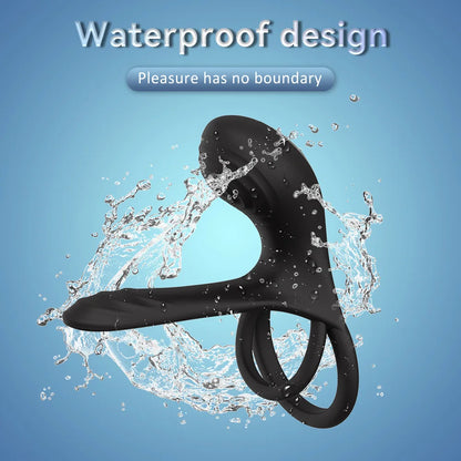 Double-Ring Vibrating Penis Ring – Dual Motor Delay Ejaculation & Erection Enlargement Adult Sex Toy