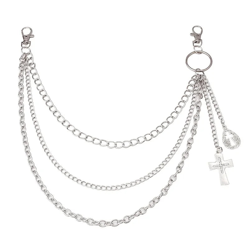 Punk Rock Metal Waist Chain Keychain – Unisex Hip-Hop Jewelry for Jeans, Wallets & Accessories