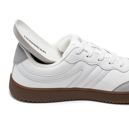 HOBIBEAR Unisex Wide Toe Sneakers – Retro Casual Lace-Up Leather Shoes for Men & Women