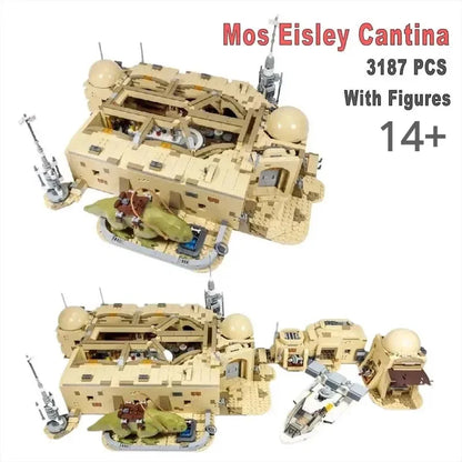 3187PCS Galaxy MOC 75290 Mos Eisley Cantina Building Blocks – Model Bricks Toy Set for Kids & Adults, Birthday & Christmas Gift