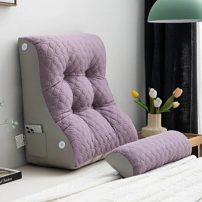 Soft Lumbar Bedside Cushion – Wedge Pillow for Back Support, TV Lounger & Reading, Decorative Bed Pillow