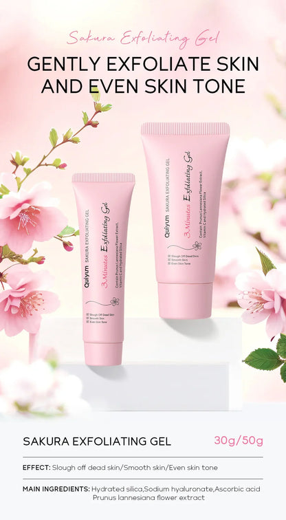 Sakura Exfoliating Peeling Gel — Moisturizing Nourishing Facial Scrub Cream for Skin Care, 30g/50g