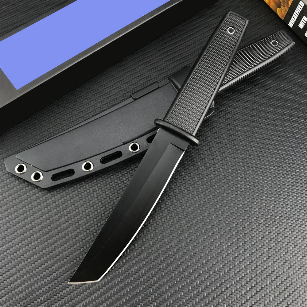 CS KOBUN Tactical Fixed Blade Knife – 8Cr13Mov Tanto Blade for Outdoor, Survival, Hunting & Self-Defense