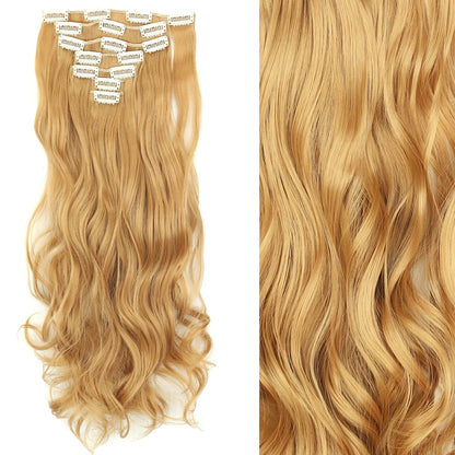 Women’s 7Pcs Hair Extensions with 16 Clips – Natural Black Straight Ombre Hairpiece