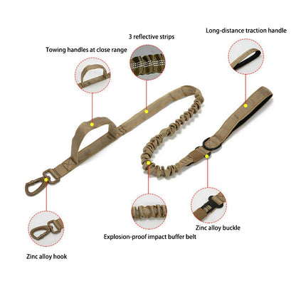 Durable Nylon Pet Dog Collar & Leash Set – Reflective Tactical Training Collar for Large Dogs