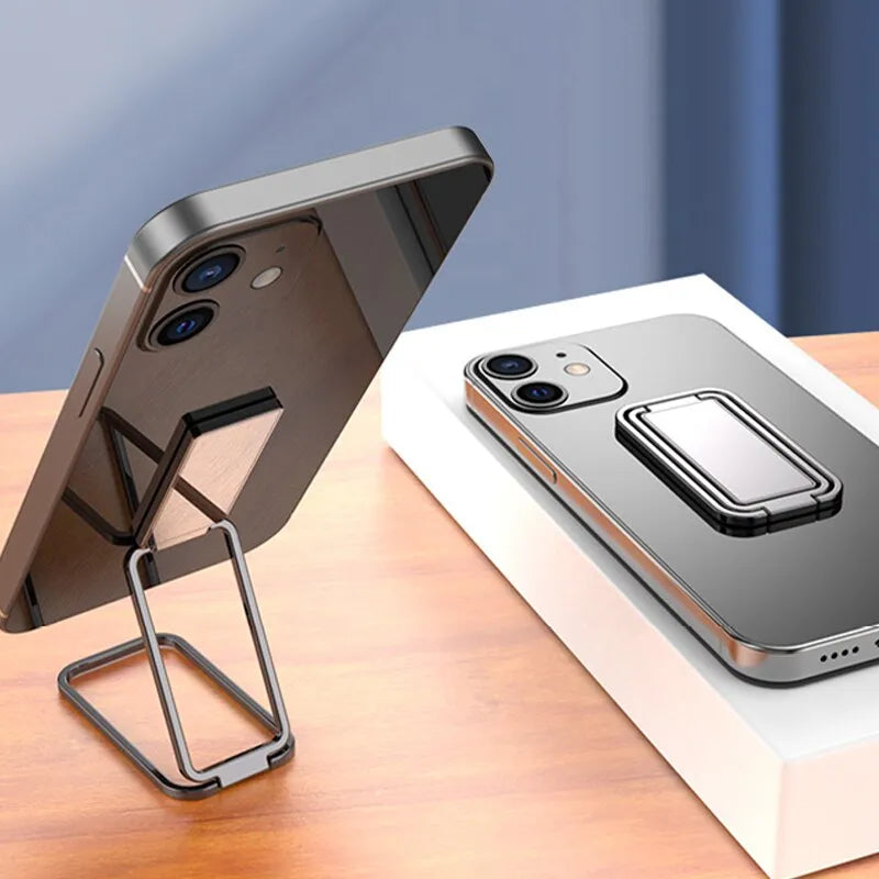 Metal Universal Finger Ring Phone Holder Stand Bracket - Mini 360 Degree Rotating Holder for Mobile Phone Pad with Back Sticker