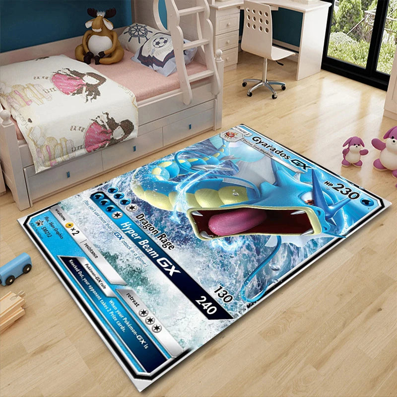 Pikachu Anime Area Rug - Non-Slip Pokemon Inspired Carpet for Living Room Kids Bedroom Home Decor