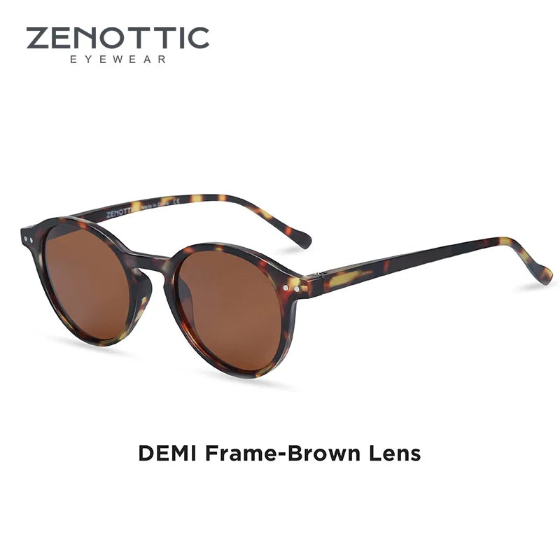 ZENOTTIC Retro Circular Polarized Sunglasses (S Size) – Vintage Small Round UV400 Goggles for Men & Women
