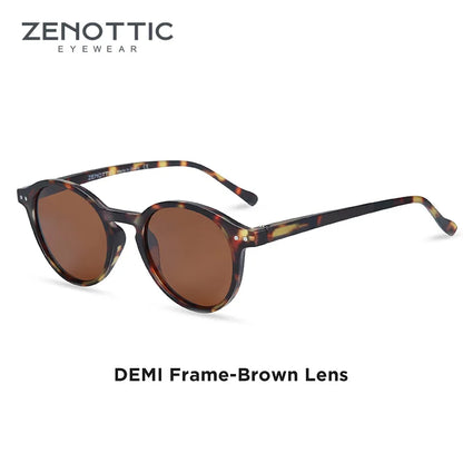 ZENOTTIC Retro Circular Polarized Sunglasses (S Size) – Vintage Small Round UV400 Goggles for Men & Women