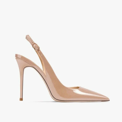 Women’s Sexy High-Heel Sandals 2025 – Pointed Toe Patent Leather Strappy Summer Party Shoes