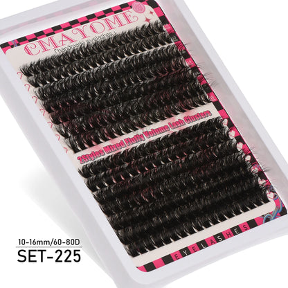 Individual Cluster Lashes – 20-100D Natural Look DIY Eyelash Extensions, 280pcs Mixed Tray Volume Lashes