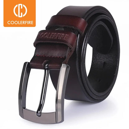 Men's High-Quality Genuine Leather Belt – Luxury Designer Cowskin Fashion Strap for Jeans & Cowboy Style