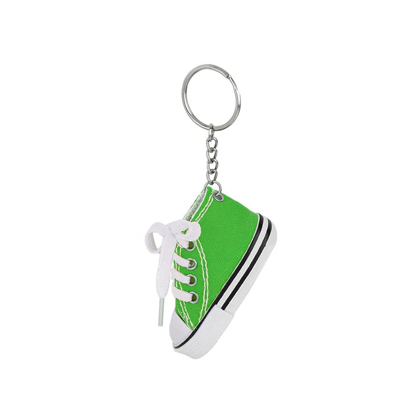12-Piece Mini Shoe Keychains – Cloth Material Shoe Key Rings Set