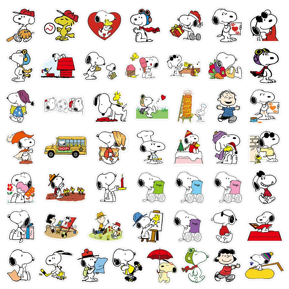 100PCS Snoopy Cartoon Stickers - Cute Anime Decals for Phones, Laptops, Notebooks, Suitcases & Fridges