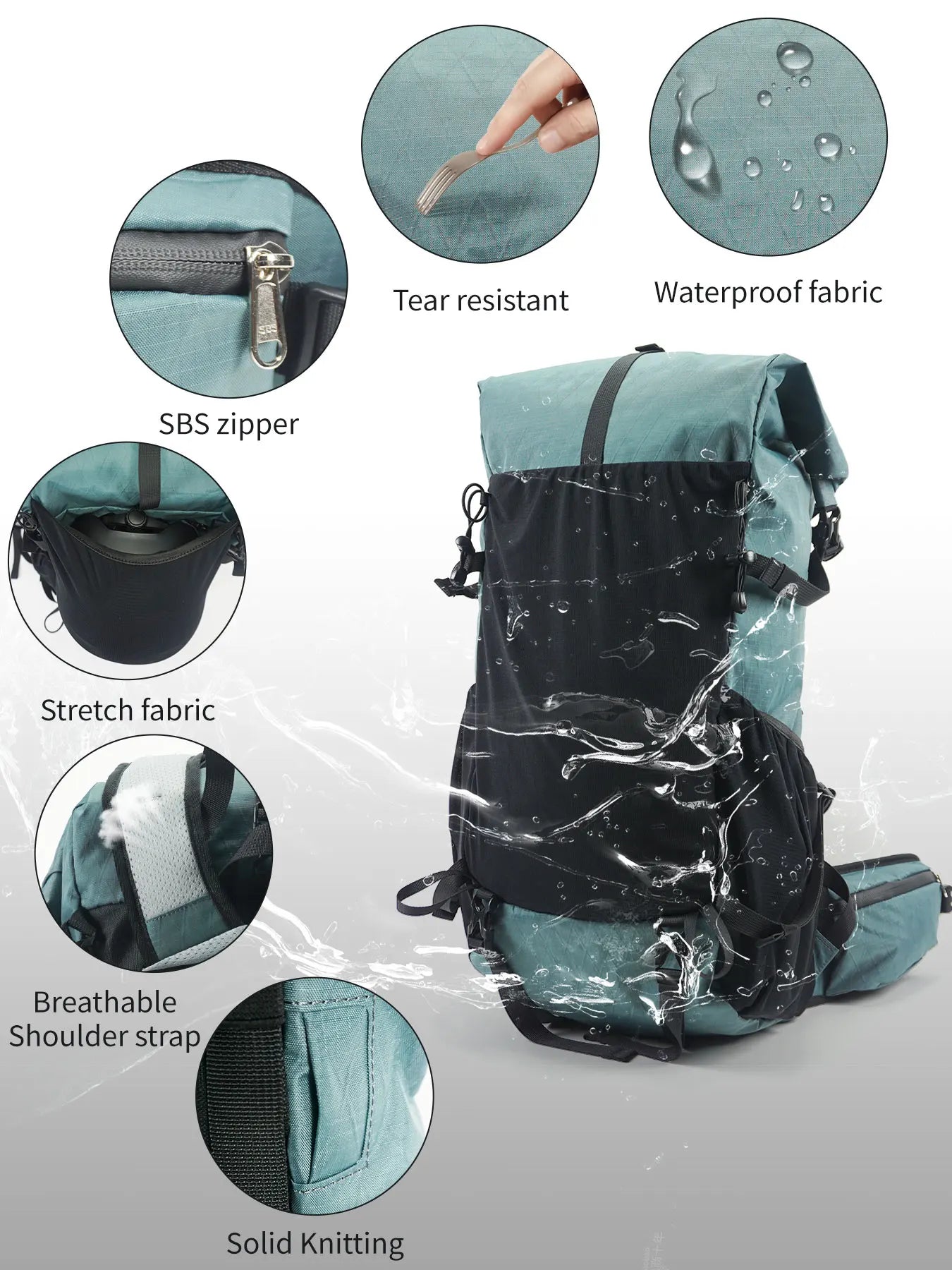40L Outdoor Hiking Backpack – Waterproof Camping & Climbing Bag, Large Capacity Travel Backpack for Men & Women (2024 New)