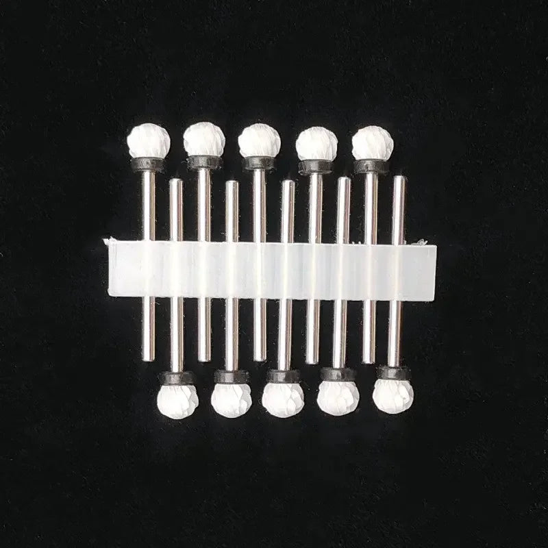 10PCS Ceramic Nail Drill Bits - Rotary Milling Cutters for Gel Polish Removal & Nail Grinding Machine Accessories