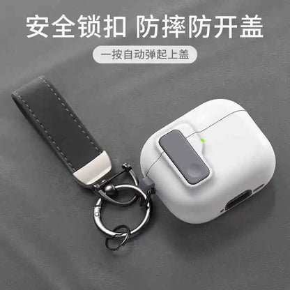 2024 New Hard Hybrid Protector Case for AirPods 4 (USB-C) — Magnetic Lid Lock Luxury Cover for Apple AirPods 4