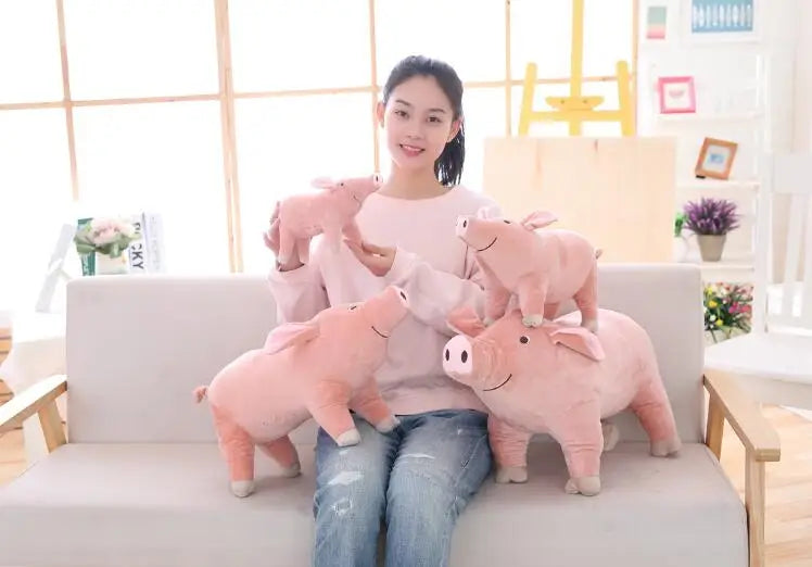 25cm Lifelike Cartoon Pig Plush Toy — Soft Stuffed Animal Doll, Kawaii Birthday Gift for Girls