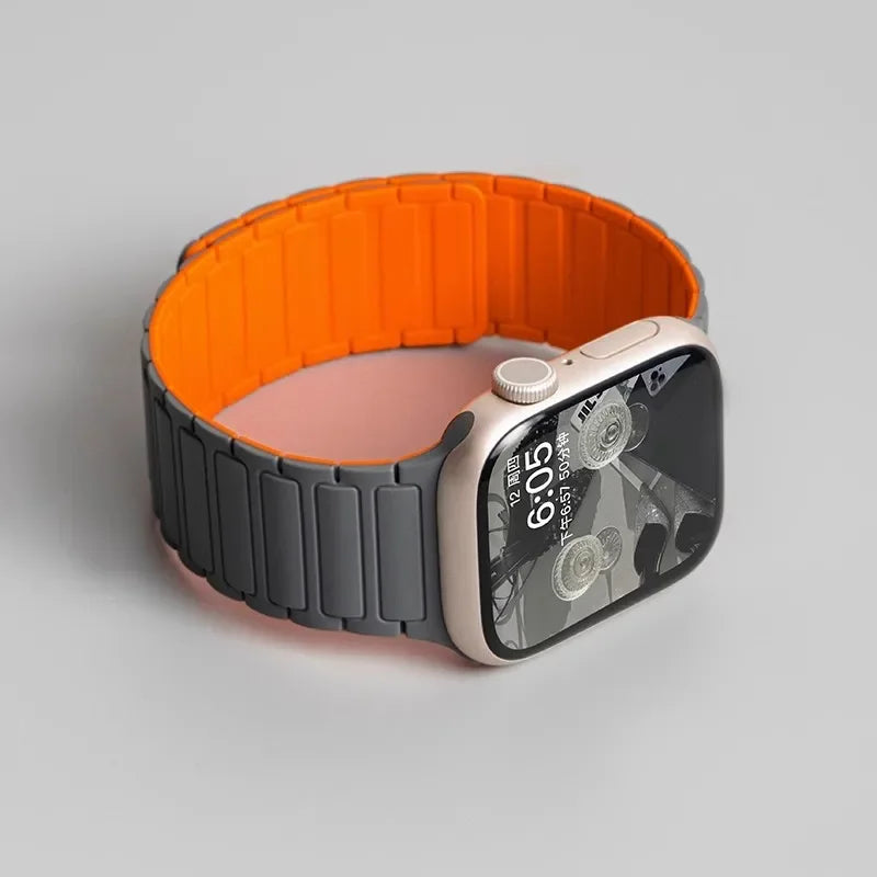 Magnetic Silicone Strap for Apple Watch — Fits Ultra 2 & Series 11–3 (40–49mm)