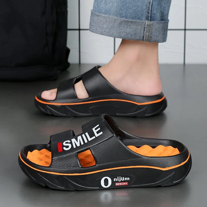 Summer Men’s Massage Slippers – Indoor Outdoor Soft Slides, Beach Sandals & Casual Flip-Flops