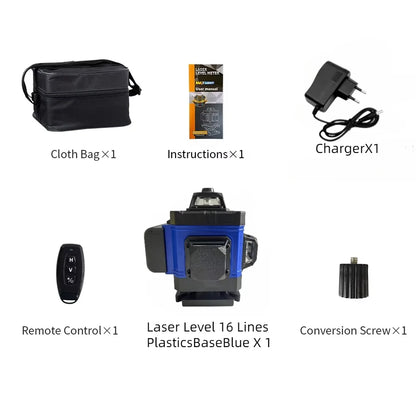 16-Line Green Laser Level — Professional Self-Leveling 360° Tripod Laser Nivel Autonivelant