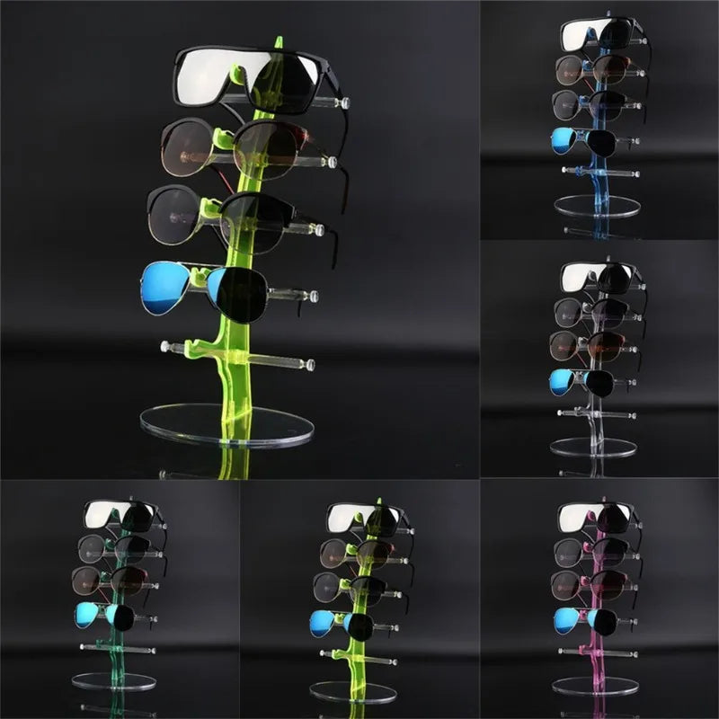 5-Pair Acrylic Sunglasses Display Stand – Transparent Eyeglasses Counter Holder