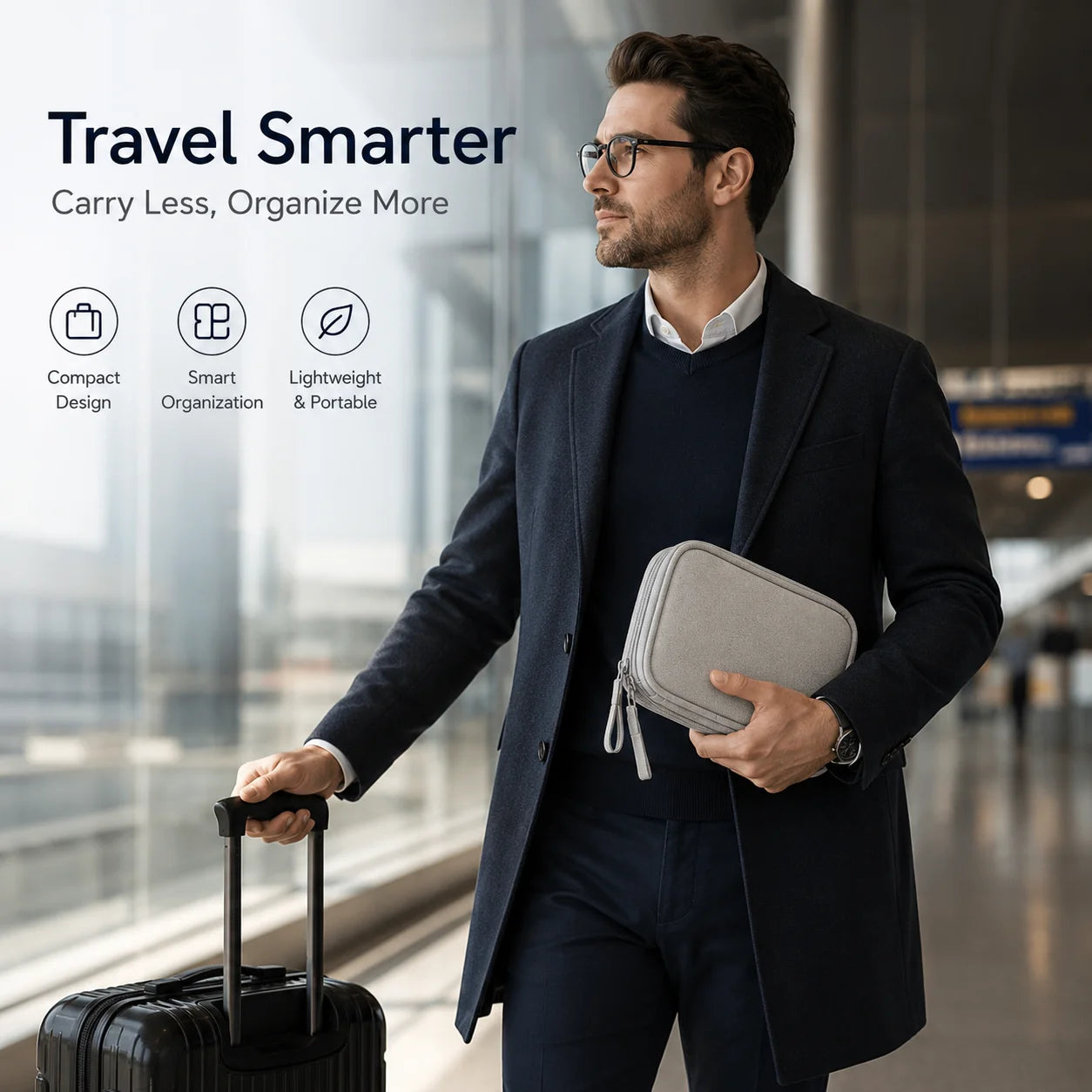 Travel Tech Organizer Bag - Portable Cable, Charger, Power Bank & SSD Storage Case for Electronics Accessories