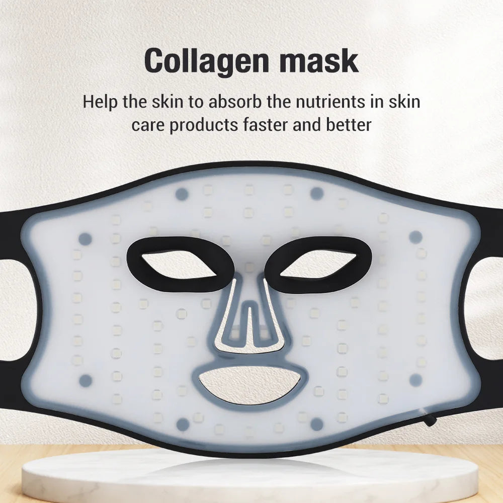 Red Light Therapy Mask - 460nm, 660nm, 850nm LED Beauty Device for Skin Rejuvenation, Anti-Aging & Wrinkle Repair
