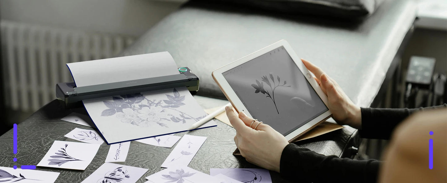 PeriPage P90 Wireless Thermal Tattoo Stencil Printer – Includes 5pcs Free Transfer Paper
