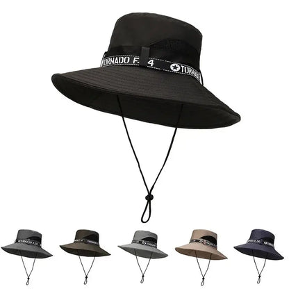 Men's and Women's Solid Color Bucket Hat - Big Brim Folding Sun Hat for Spring and Summer Outdoor Fishing and Mountaineering